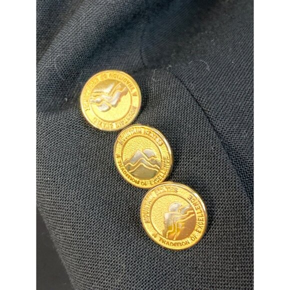 Chaps Ralph Lauren Mountain States CO Black Wool Blazer 48L EUC USA Gold 7197 - Picture 3 of 9